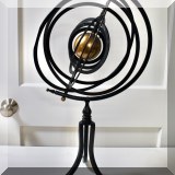 D20. Decorative metal sphere on iron stand. 24&rdquo;h 